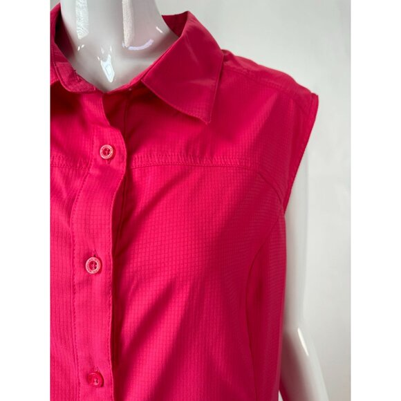 Magellan Outdoors Fish Gear Pink Sleeveless Button-Up Shirt XL Womens Polyester - Picture 11 of 16